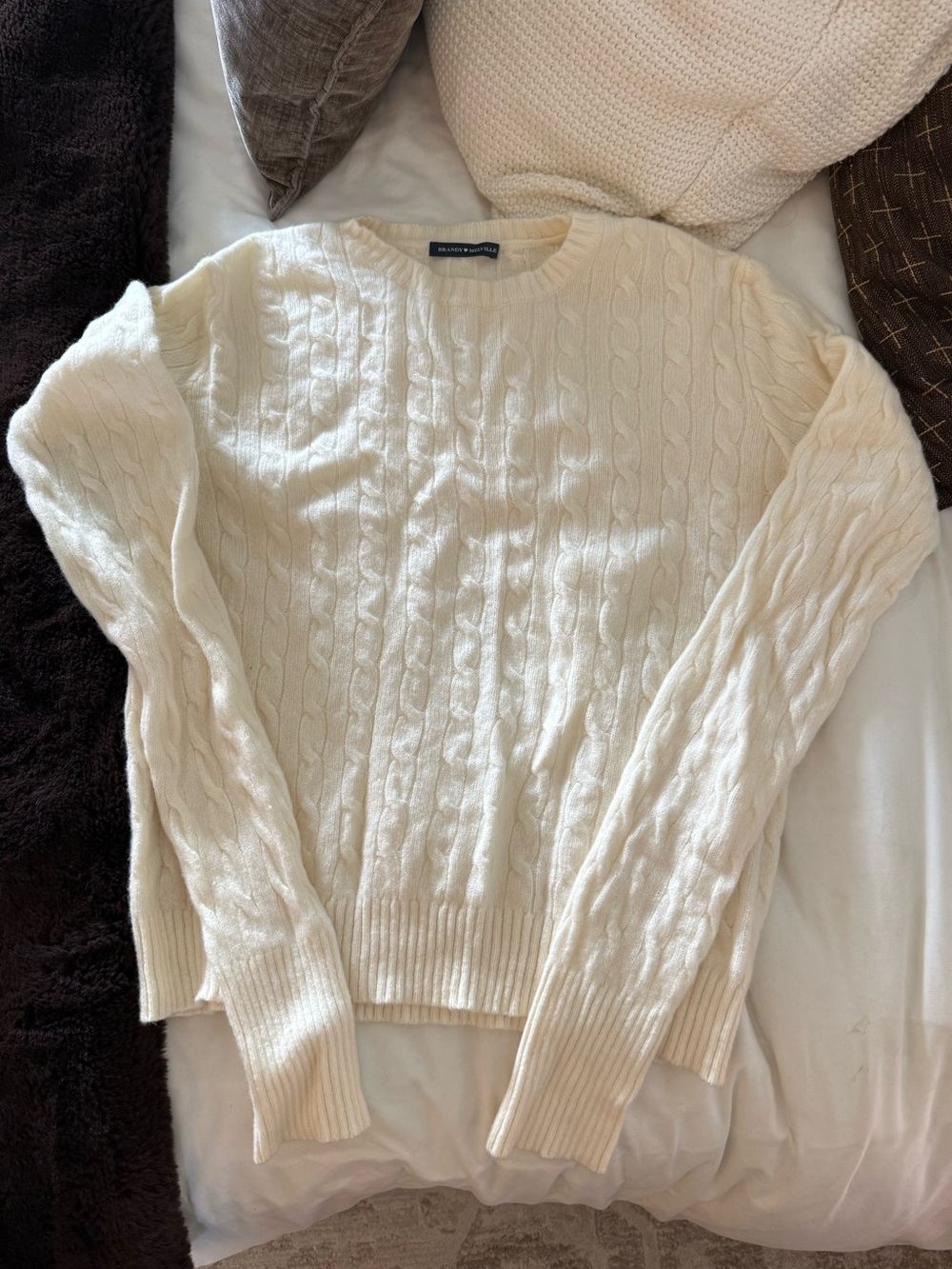 Brandy Wool Cable-Knit Sweater - Cream